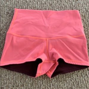 Coral lululemon spandex shorts
